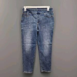 Chico's Pull On Jegging Ankle Jeans Size 10 Blue Stretch